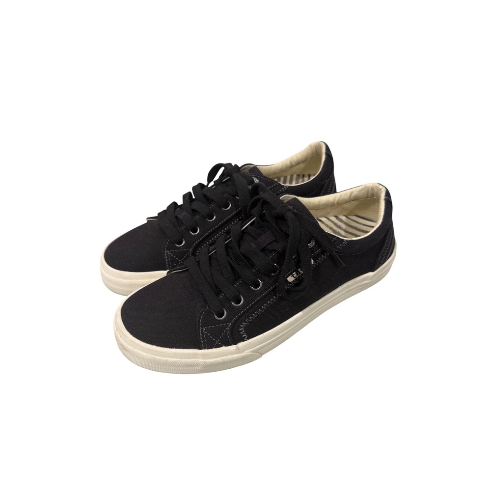 Taos Plim Soul Black Canvas Low Top Sneakers Womens 8